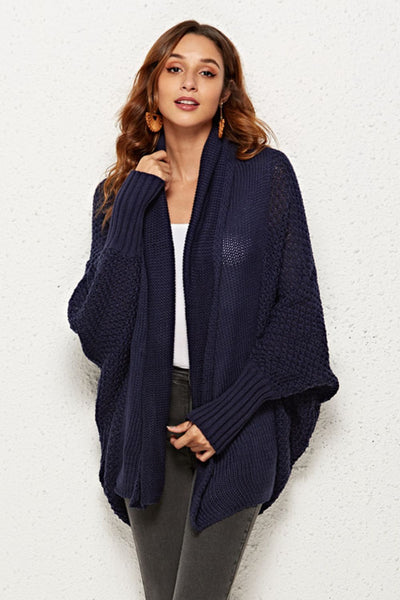 Open Front Dolman Sleeve Longline Cardigan - SHE BADDY© ONLINE WOMEN FASHION & CLOTHING STORE