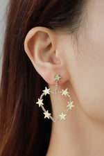 Star Zircon Heart-Shaped Earrings - SHE BADDY© ONLINE WOMEN FASHION & CLOTHING STORE
