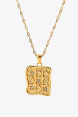 Cubic Zirconia Geometric Pendant Necklace - SHE BADDY© ONLINE WOMEN FASHION & CLOTHING STORE