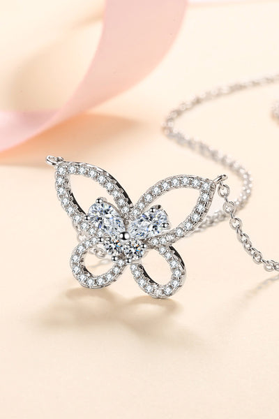 Moissanite Butterfly Pendant Necklace - SHE BADDY© ONLINE WOMEN FASHION & CLOTHING STORE