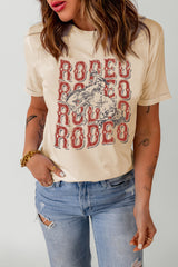 Letter Graphic Cuffed Tee Shirt - SHE BADDY© ONLINE WOMEN FASHION & CLOTHING STORE