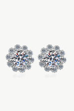 Moissanite Floral-Shaped Stud Earrings - SHE BADDY© ONLINE WOMEN FASHION & CLOTHING STORE