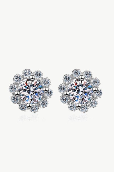 Moissanite Floral-Shaped Stud Earrings - SHE BADDY© ONLINE WOMEN FASHION & CLOTHING STORE