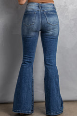 High Waist Flare Jeans with Pockets - SHE BADDY© ONLINE WOMEN FASHION & CLOTHING STORE