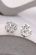 925 Sterling Silver Woven Stud Earrings - SHE BADDY© ONLINE WOMEN FASHION & CLOTHING STORE