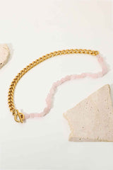 Stainless Steel Half Bead Half Chain Necklace - SHE BADDY© ONLINE WOMEN FASHION & CLOTHING STORE