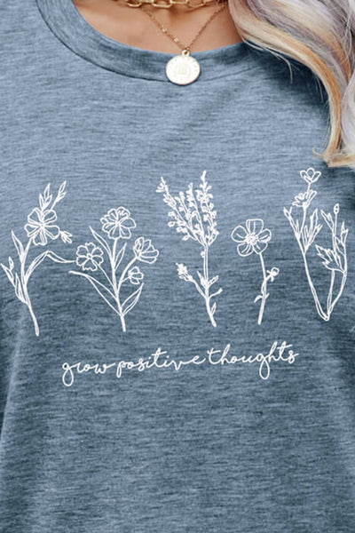Graphic Round Neck Short Sleeve Tee - SHE BADDY© ONLINE WOMEN FASHION & CLOTHING STORE