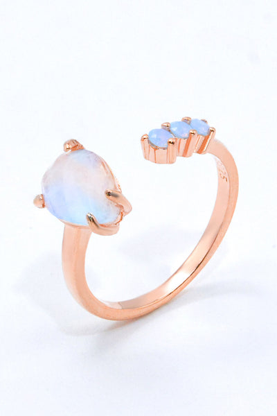 18K Rose Gold-Plated Moonstone Open Ring - SHE BADDY© ONLINE WOMEN FASHION & CLOTHING STORE