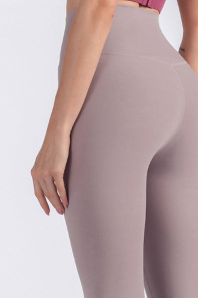 Feel Like Skin Elastic Waistband Cropped Yoga Leggings - SHE BADDY© ONLINE WOMEN FASHION & CLOTHING STORE