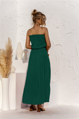 Strapless Tie Waist Tiered Maxi Dress - SHE BADDY© ONLINE WOMEN FASHION & CLOTHING STORE