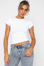 Crewneck Short Sleeve Tee - SHE BADDY© ONLINE WOMEN FASHION & CLOTHING STORE