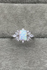 925 Sterling Silver Zircon and Opal Ring - SHE BADDY© ONLINE WOMEN FASHION & CLOTHING STORE