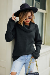 Cowl Neck Raglan Sleeve Sweater - SHE BADDY© ONLINE WOMEN FASHION & CLOTHING STORE