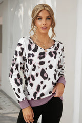Animal Print Dropped Shoulder Top - SHE BADDY© ONLINE WOMEN FASHION & CLOTHING STORE