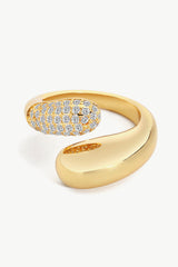 Crystal Polished Bypass Ring - SHE BADDY© ONLINE WOMEN FASHION & CLOTHING STORE