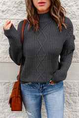 Fringe Detail Mixed Knit Sweater - SHE BADDY© ONLINE WOMEN FASHION & CLOTHING STORE