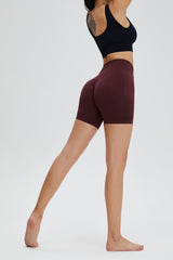 Wide Waistband Sports Biker Shorts - SHE BADDY© ONLINE WOMEN FASHION & CLOTHING STORE