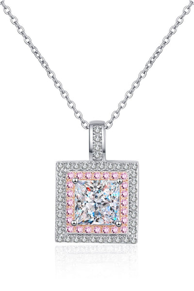 1 Carat Moissanite Square Pendant Chain Necklace - SHE BADDY© ONLINE WOMEN FASHION & CLOTHING STORE