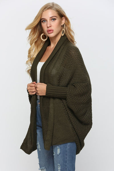 Open Front Dolman Sleeve Longline Cardigan - SHE BADDY© ONLINE WOMEN FASHION & CLOTHING STORE