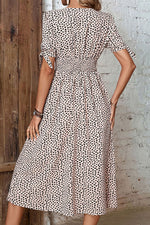Animal Print Button Front V-Neck Tied Dress - SHE BADDY© ONLINE WOMEN FASHION & CLOTHING STORE