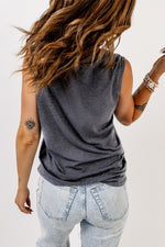 Distressed Round Neck Tank - SHE BADDY© ONLINE WOMEN FASHION & CLOTHING STORE