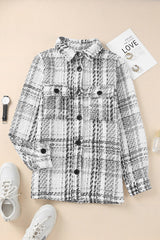 Plaid Pocketed Long Sleeve Shirt Jacket - SHE BADDY© ONLINE WOMEN FASHION & CLOTHING STORE