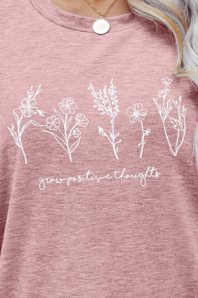 Graphic Round Neck Short Sleeve Tee - SHE BADDY© ONLINE WOMEN FASHION & CLOTHING STORE