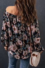 Floral Off-Shoulder Balloon Sleeve Blouse - SHE BADDY© ONLINE WOMEN FASHION & CLOTHING STORE