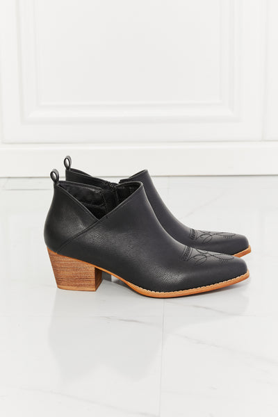MMShoes Trust Yourself Embroidered Crossover Cowboy Bootie in Black - SHE BADDY© ONLINE WOMEN FASHION & CLOTHING STORE