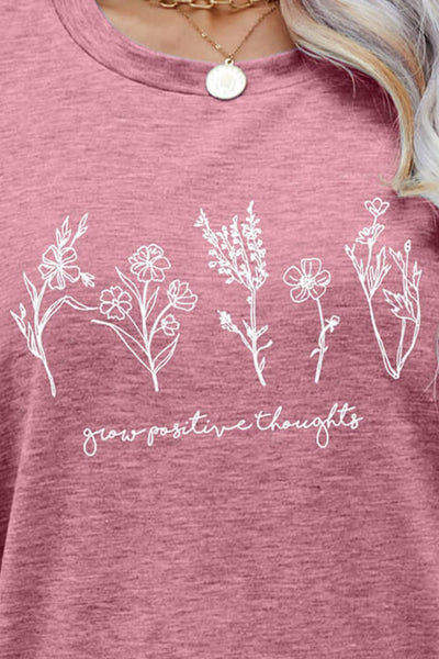 Graphic Round Neck Short Sleeve Tee - SHE BADDY© ONLINE WOMEN FASHION & CLOTHING STORE