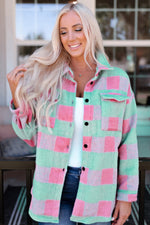 Plaid Button Front Dropped Shoulder Shacket - SHE BADDY© ONLINE WOMEN FASHION & CLOTHING STORE