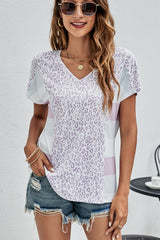 Leopard Striped V-Neck Tee Shirt - SHE BADDY© ONLINE WOMEN FASHION & CLOTHING STORE