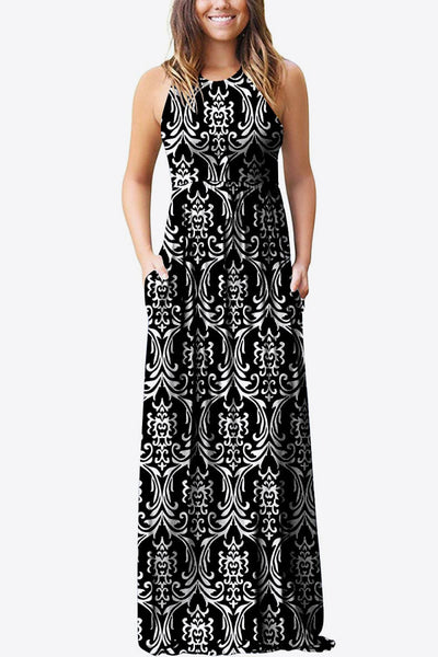 Empire Waist Sleeveless Dress with Pockets - SHE BADDY© ONLINE WOMEN FASHION & CLOTHING STORE