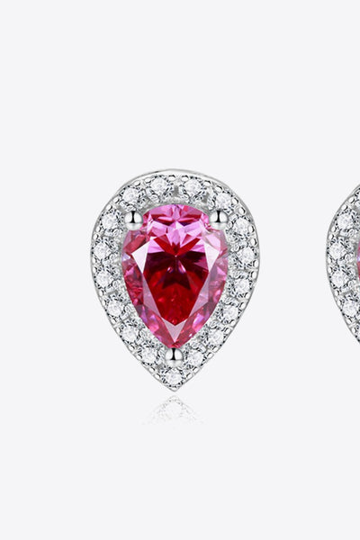2 Carat Moissanite Teardrop Stud Earrings in Rose - SHE BADDY© ONLINE WOMEN FASHION & CLOTHING STORE