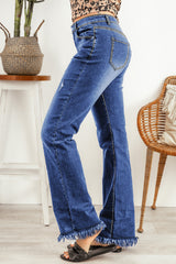 Ripped Frayed Hem Jeans - SHE BADDY© ONLINE WOMEN FASHION & CLOTHING STORE