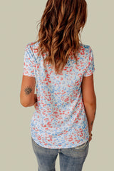 Leopard Contrast Sequin Short Sleeve Tee - SHE BADDY© ONLINE WOMEN FASHION & CLOTHING STORE