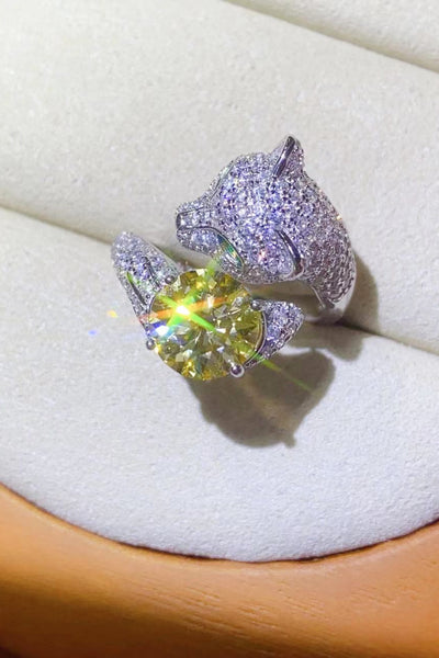 2 Carat Yellow Moissanite Animal Bypass Ring - SHE BADDY© ONLINE WOMEN FASHION & CLOTHING STORE