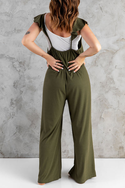 Flutter Sleeve Ribbed Jumpsuit - SHE BADDY© ONLINE WOMEN FASHION & CLOTHING STORE