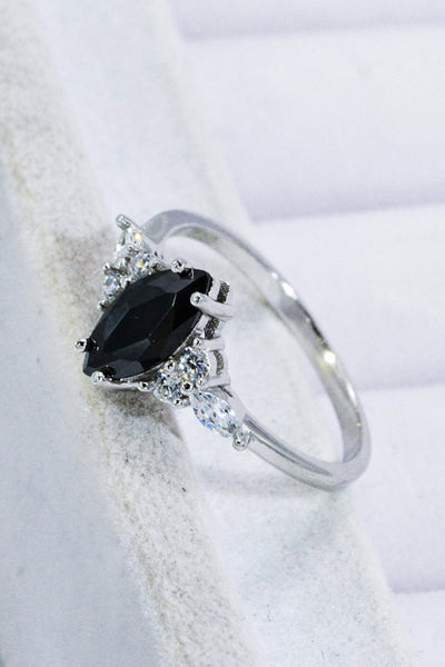 925 Sterling Silver Black Agate Ring - SHE BADDY© ONLINE WOMEN FASHION & CLOTHING STORE