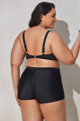 Plus Size Drawstring Detail Two-Piece Swimsuit - SHE BADDY© ONLINE WOMEN FASHION & CLOTHING STORE