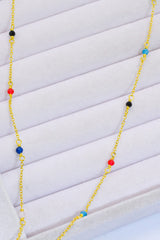 18K Gold-Plated Multicolored Bead Necklace - SHE BADDY© ONLINE WOMEN FASHION & CLOTHING STORE