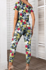 Asymmetrical Neck Short Sleeve Jumpsuit - SHE BADDY© ONLINE WOMEN FASHION & CLOTHING STORE