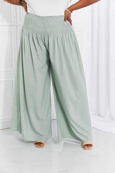 HEYSON Full Size Beautiful You Smocked Palazzo Pants - SHE BADDY© ONLINE WOMEN FASHION & CLOTHING STORE