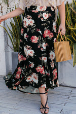 Plus Size Floral High-Rise Skirt - SHE BADDY© ONLINE WOMEN FASHION & CLOTHING STORE