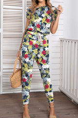 Asymmetrical Neck Short Sleeve Jumpsuit - SHE BADDY© ONLINE WOMEN FASHION & CLOTHING STORE