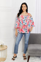 Sew In Love Full Size Fresh Take  Floral Cold-Shoulder Top - SHE BADDY© ONLINE WOMEN FASHION & CLOTHING STORE