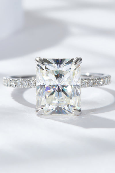 4 Carat Moissanite 4-Prong Side Stone Ring - SHE BADDY© ONLINE WOMEN FASHION & CLOTHING STORE