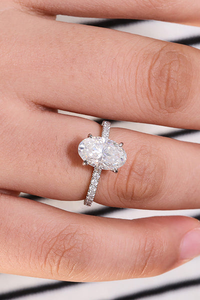 14K White Gold 2.5 Carat Moissanite 4-Prong Ring - SHE BADDY© ONLINE WOMEN FASHION & CLOTHING STORE