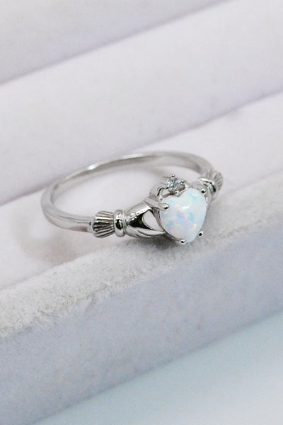 925 Sterling Silver Heart Opal Ring - SHE BADDY© ONLINE WOMEN FASHION & CLOTHING STORE