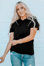 Round Neck Short Sleeve T-Shirt - SHE BADDY© ONLINE WOMEN FASHION & CLOTHING STORE